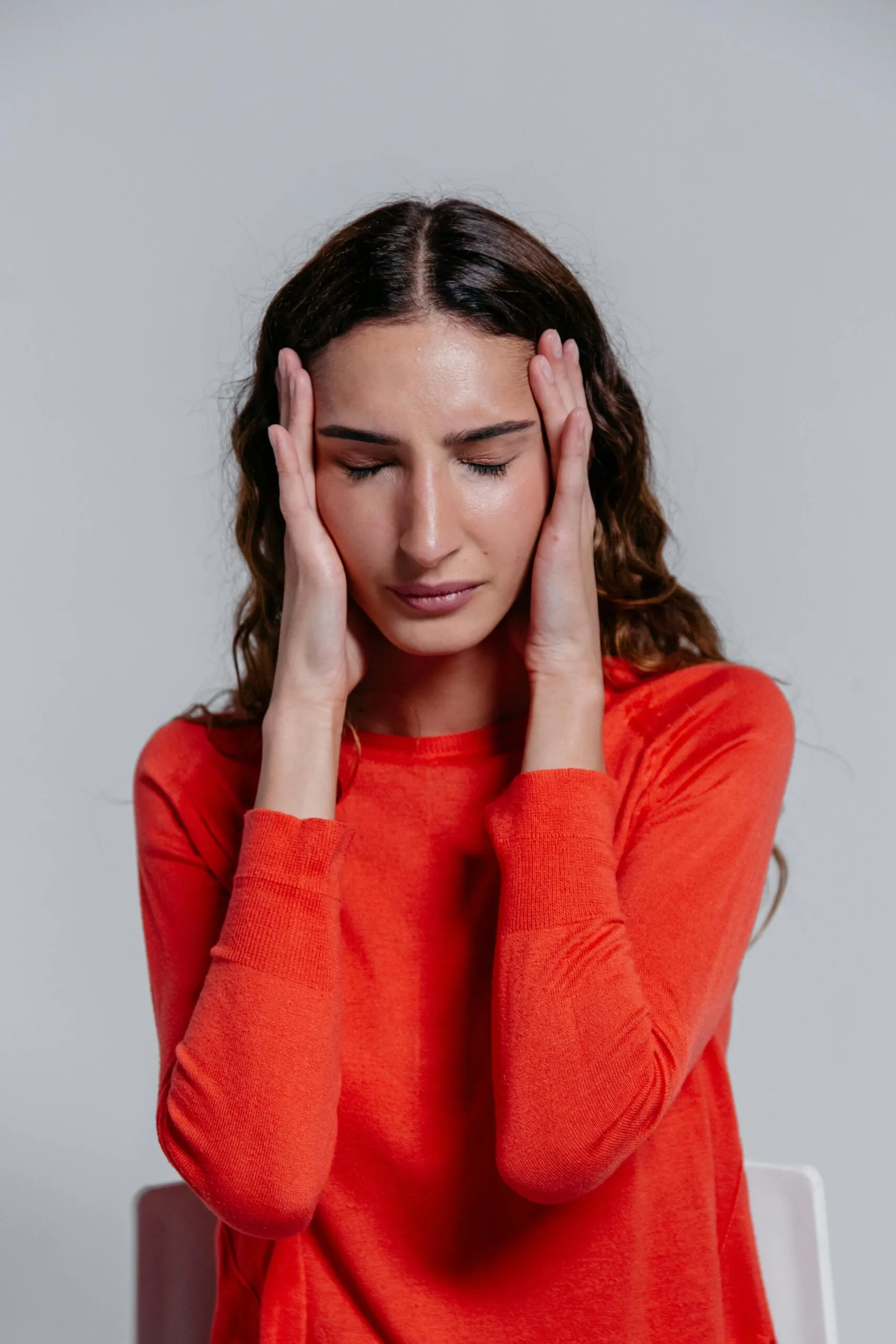 lady looking distressed