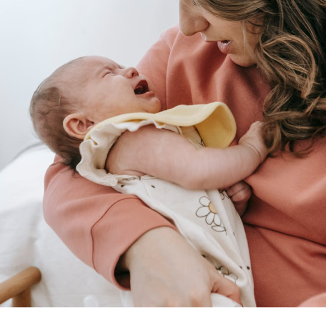 mother with crying baby