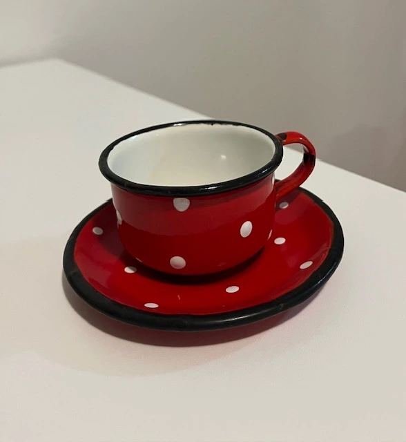 polka dot coffee cup